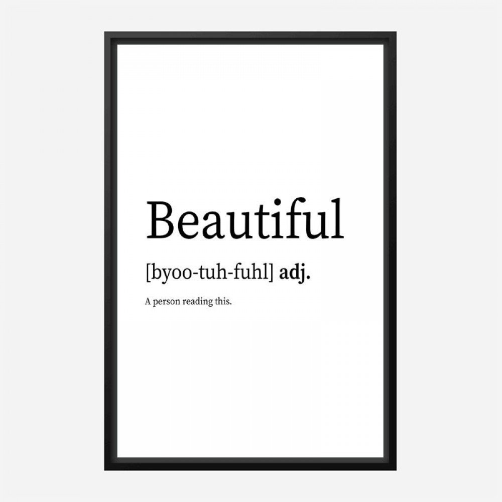 Beautiful Definition Typography Wall Art